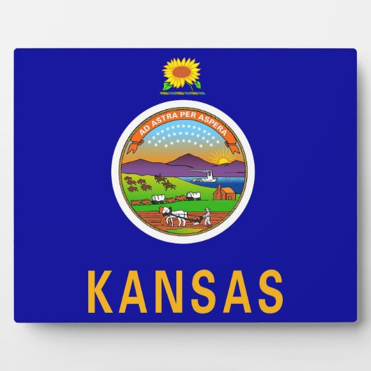 Kansas State Flag Plaque Fotoplatte (Vorderseite)