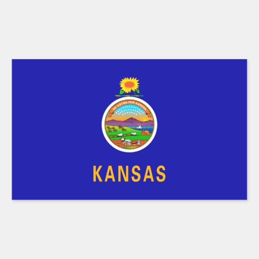 Kansas State Flag Rechteckiger Aufkleber (Vorderseite)