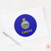 Kansas State Flag Runder Aufkleber (Umschlag)