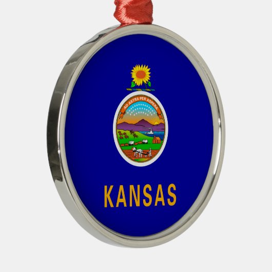 Kansas State Flag Silbernes Ornament (Rechts)