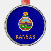 Kansas State Flag Silbernes Ornament (Vorne)