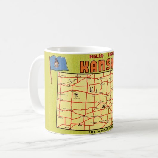 Kansas State Karte Tasse (Vorderseite Links)