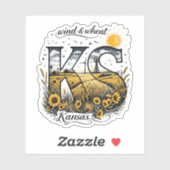 Kansas State Sticker | Wind & Wheat Sunflower Desi (Blatt)