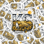 Kansas State Sticker | Wind & Wheat Sunflower Desi