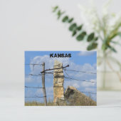 Kansas Stone Post Fence Post, Post Card. Postkarte (Stehend Vorderseite)