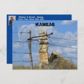 Kansas Stone Post Fence Post, Post Card. Postkarte (Vorne/Hinten)