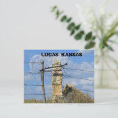 Kansas Stone Post Fence Post, Post Card. Postkarte (Stehend Vorderseite)