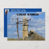 Kansas Stone Post Fence Post, Post Card. Postkarte (Vorne/Hinten)