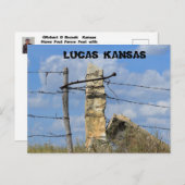 Kansas Stone Post Fence Post, Post Card. Postkarte (Vorne/Hinten)