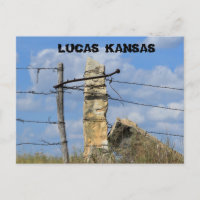 Kansas Stone Post Fence Post, Post Card.