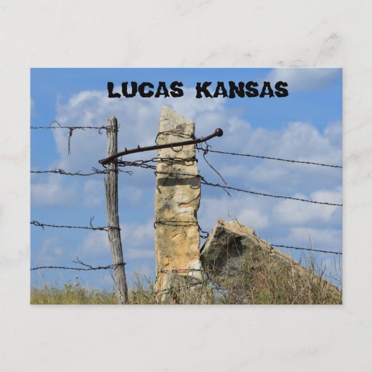 Kansas Stone Post Fence Post, Post Card. Postkarte (Vorderseite)