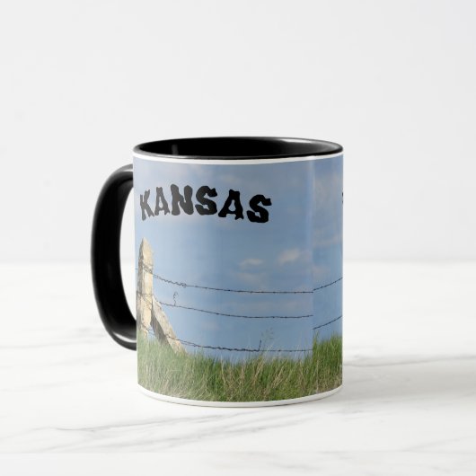 Kansas Stone Postzaun mit Sky Coffee Tasse/Cup Tasse (Vorderseite Links)