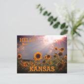 Kansas Sunflower Greetings Postkarte (Stehend Vorderseite)