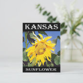 Kansas Sunflower Postkarte (Stehend Vorderseite)