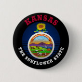 KANSAS SUNFLOWER STAAT FLAG BUTTON (Vorderseite)