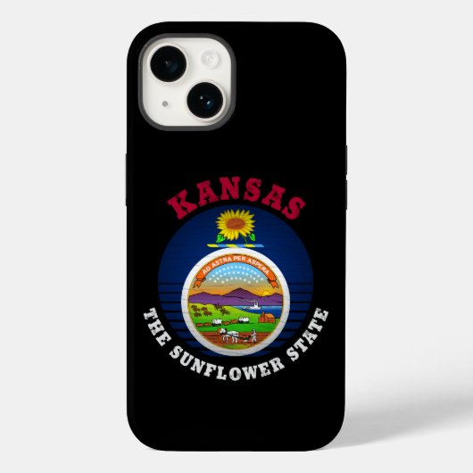 KANSAS SUNFLOWER STAAT FLAG Case-Mate iPhone HÜLLE (Rückseite)