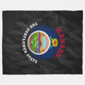 KANSAS SUNFLOWER STAAT FLAG FLEECEDECKE (Vorderseite (Horizontal))