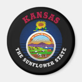 KANSAS SUNFLOWER STAAT FLAG MAGNET (Vorne)