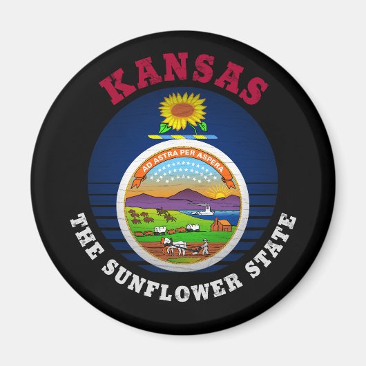 KANSAS SUNFLOWER STAAT FLAG MAGNET (Vorne)