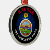 KANSAS SUNFLOWER STAAT FLAG ORNAMENT AUS METALL (Rechts)