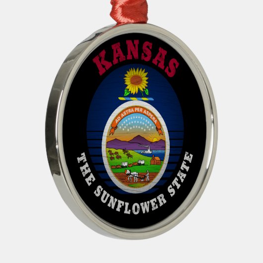 KANSAS SUNFLOWER STAAT FLAG ORNAMENT AUS METALL (Rechts)