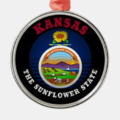 KANSAS SUNFLOWER STAAT FLAG ORNAMENT AUS METALL (Vorne)