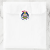 KANSAS SUNFLOWER STAAT FLAG RUNDER AUFKLEBER (Tasche)