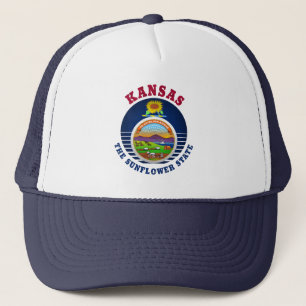 KANSAS SUNFLOWER STAAT FLAG TRUCKER HAT TRUCKERKAPPE
