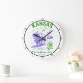 Kansas Sunflower State Bison  Große Wanduhr (Zuhause)