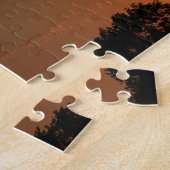 Kansas Sunset mit Farm Windmill Silhouette Jigsaw Puzzle (Seite)