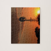 Kansas Sunset mit Farm Windmill Silhouette Jigsaw Puzzle (Vertikal)