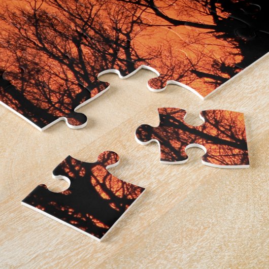Kansas Sunset mit kanadischem Gänse Jigsaw Puzzle (Seite)