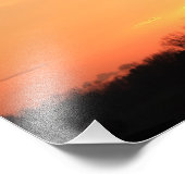 Kansas Sunset mit orangefarbenem Himmel und Windmü Fotodruck (Ecke)