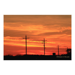 Kansas Sunset mit Power Linien Foto Erweiterung