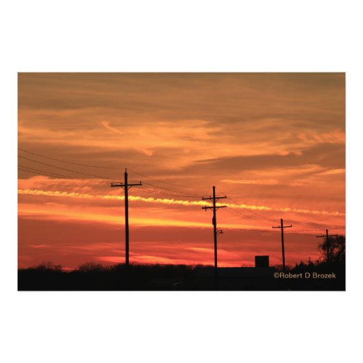 Kansas Sunset mit Power Linien Foto Erweiterung (Vorne)