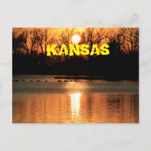 Kansas Sunset mit Reflection POST CARD Postkarte