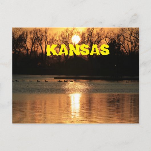 Kansas Sunset mit Reflection POST CARD Postkarte (Vorderseite)