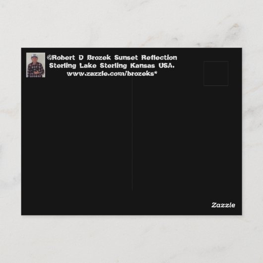 Kansas Sunset mit Reflection POST CARD Postkarte (Rückseite)