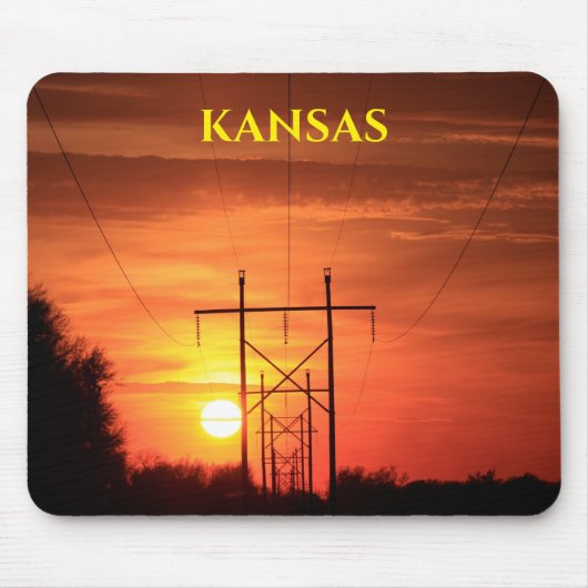 Kansas Sunset mit Silhouette Baummousepad Mousepad (Vorne)