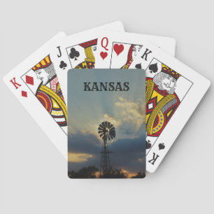 Kansas Sunset mit Windmill Playing Cards Spielkarten