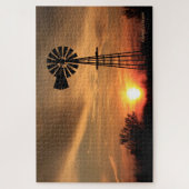 Kansas Sunset mit Windmill PUZZLE (Vertikal)