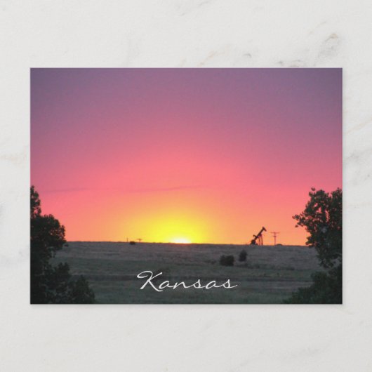 Kansas Sunset Postcard Postkarte (Vorderseite)