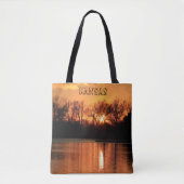 Kansas Sunset Reflection Foto Totbeutel Tasche (Vorderseite)