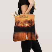 Kansas Sunset Reflection Foto Totbeutel Tasche (Von Nahem)
