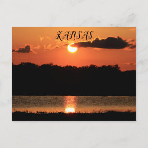 Kansas Sunset Reflection Post Card. Postkarte