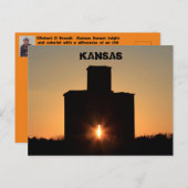 Kansas Sunset Silhouette Grain Elevator Postkarte (Vorne/Hinten)