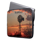 Kansas Sunset Windmill Silhouette Electronics Bag Laptopschutzhülle (Vorderseite Links)