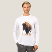 Kansas Territory Animal Bison Americanus Tri-Blend Shirt (Vorderseite komplett)