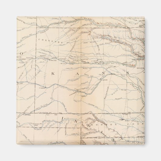 Kansas, Texas, Indisches Gebiet Magnet (Vorne)