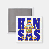 Kansas-Text für die Staatsflagge Magnet (Vorderseite/Rückseite)